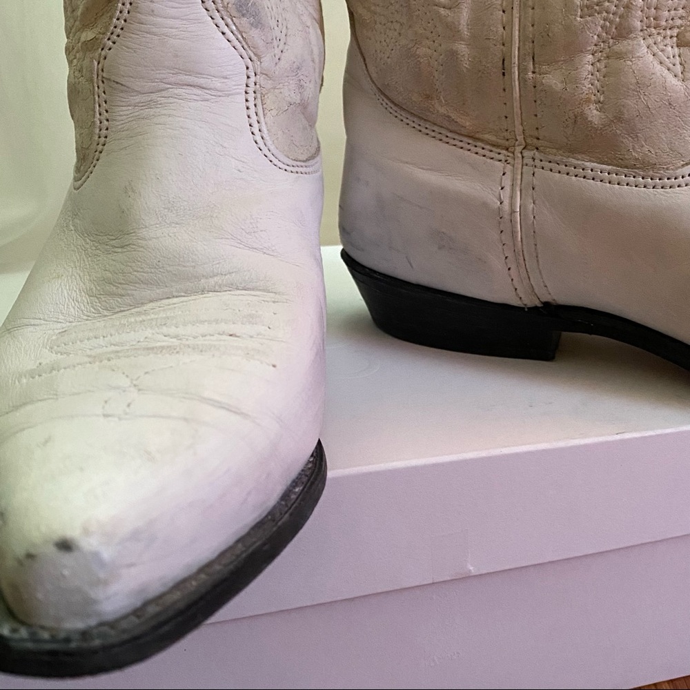 White leather Frontera Cowboy boots  🐖🐑🐓🐎🐄🌾 - Picture 5 of 8
